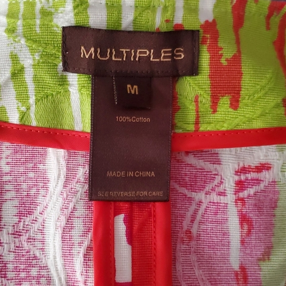 Multiples Bright Color 3/4 Sleeve Jacket Sz MD - Picture 8 of 8